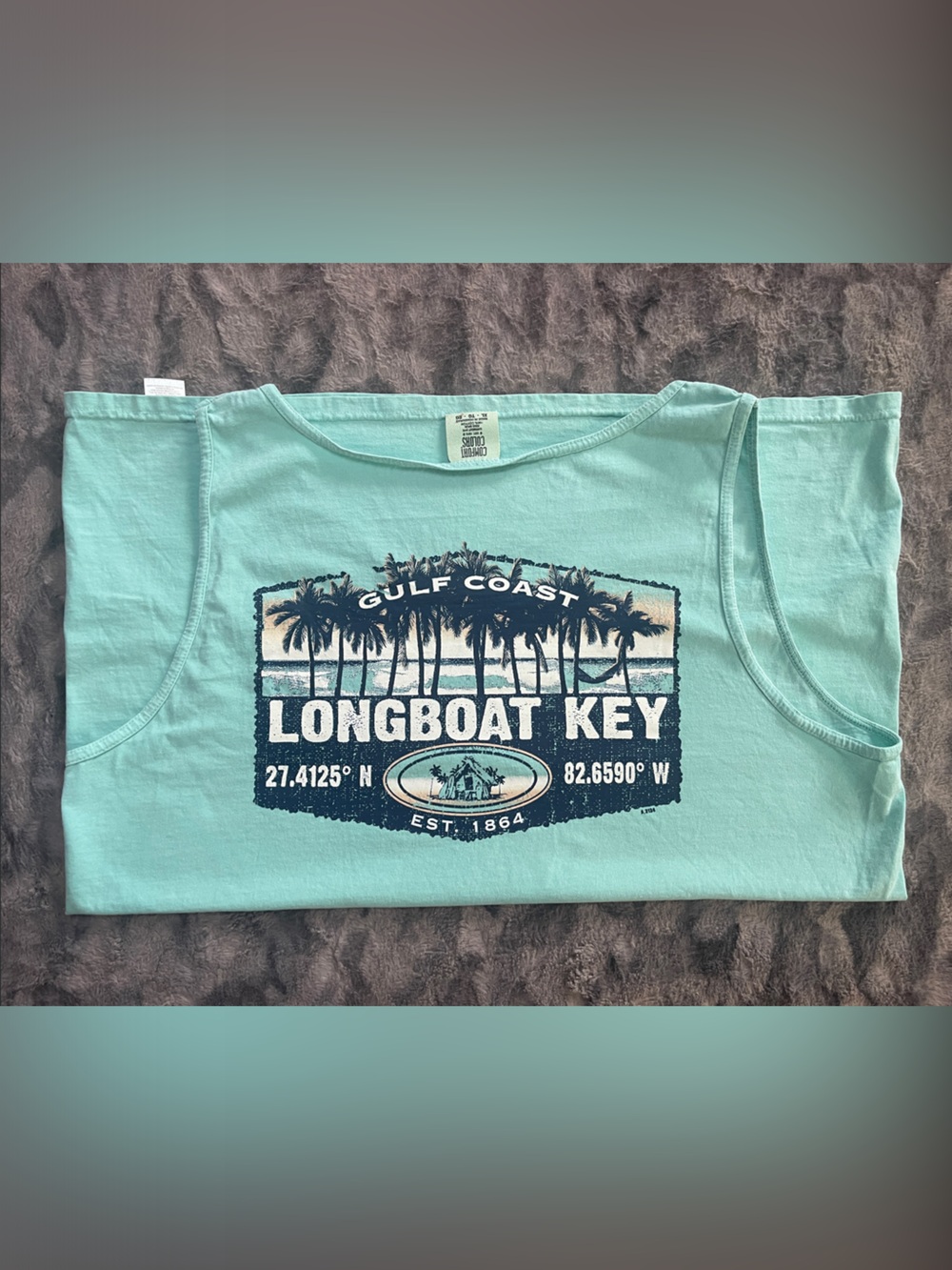 Longboat Key Gulf Coast Mens Graphic Tee - Light Aqua